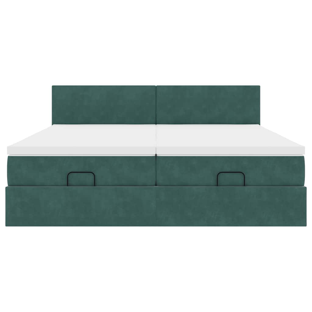 Struttura Letto Pouf con Materassi 200x200 cm Velluto 3312065