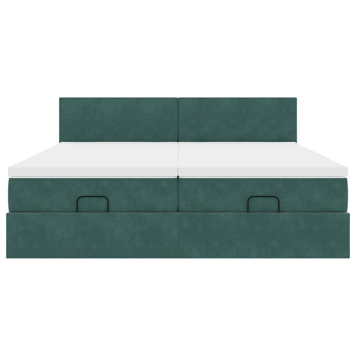 Struttura Letto Pouf con Materassi 200x200 cm Velluto