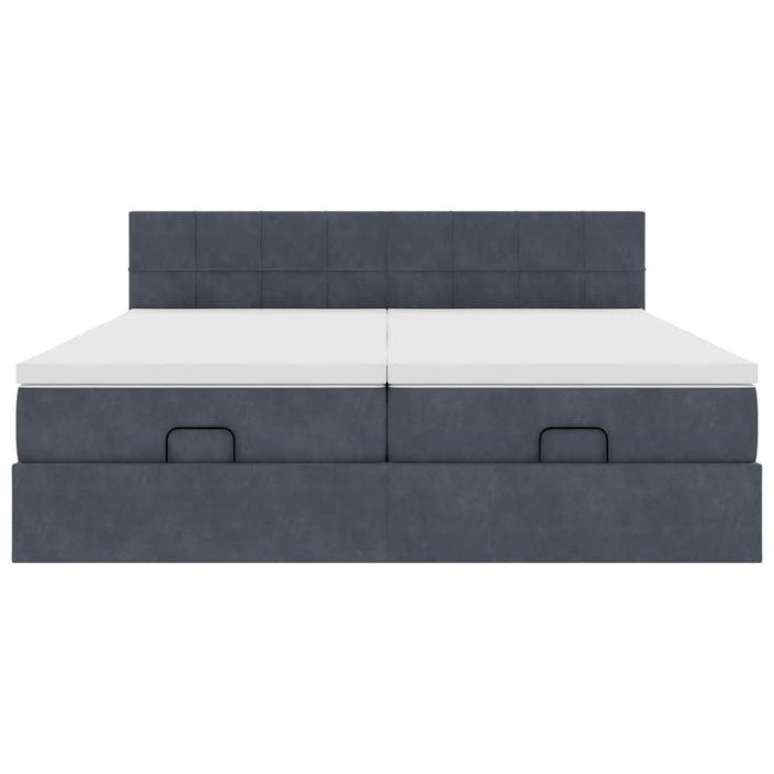vidaXL Struttura Letto Pouf con Materassi 160x200 cm in Velluto