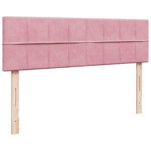 Struttura Letto Pouf con Materassi Rosa 160x200 cm Velluto 3312073