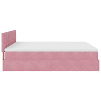 Struttura Letto Pouf con Materassi Rosa 160x200 cm Velluto 3312073