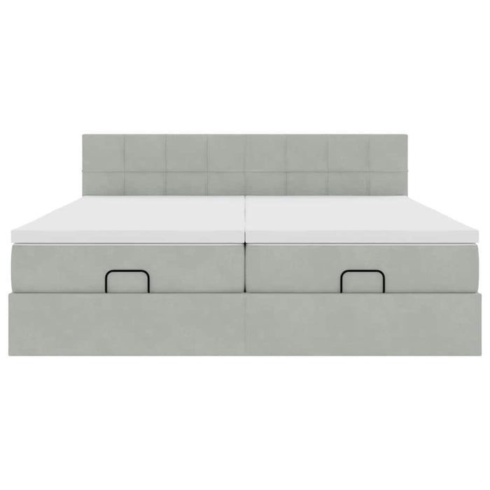 vidaXL Struttura Letto Pouf con Materassi 180x200 cm Velluto