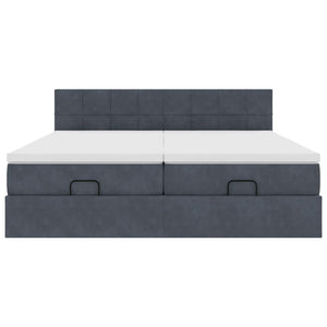 vidaXL Struttura Letto Pouf con Materassi 180x200 cm Velluto