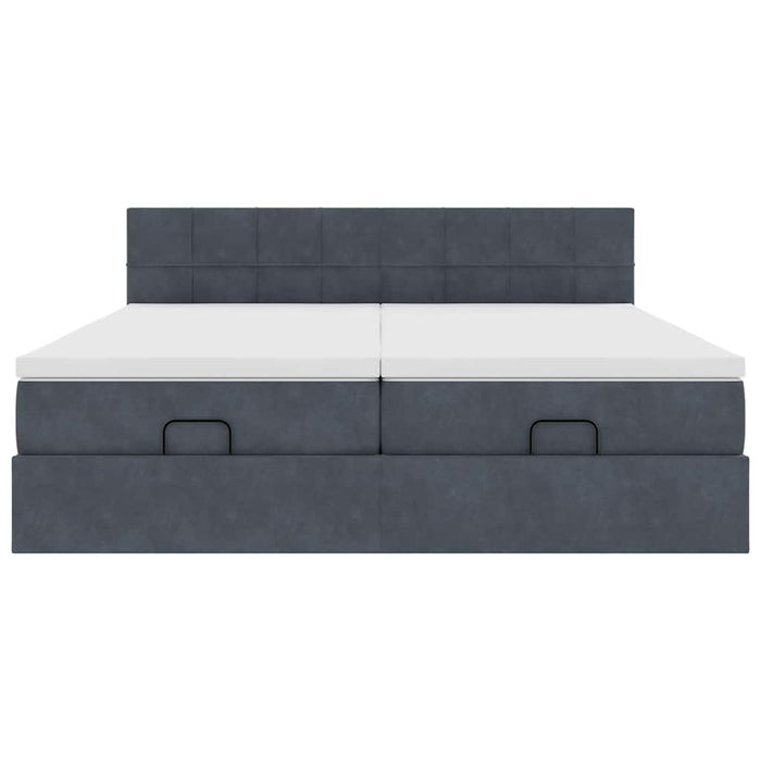 vidaXL Struttura Letto Pouf con Materassi 180x200 cm Velluto