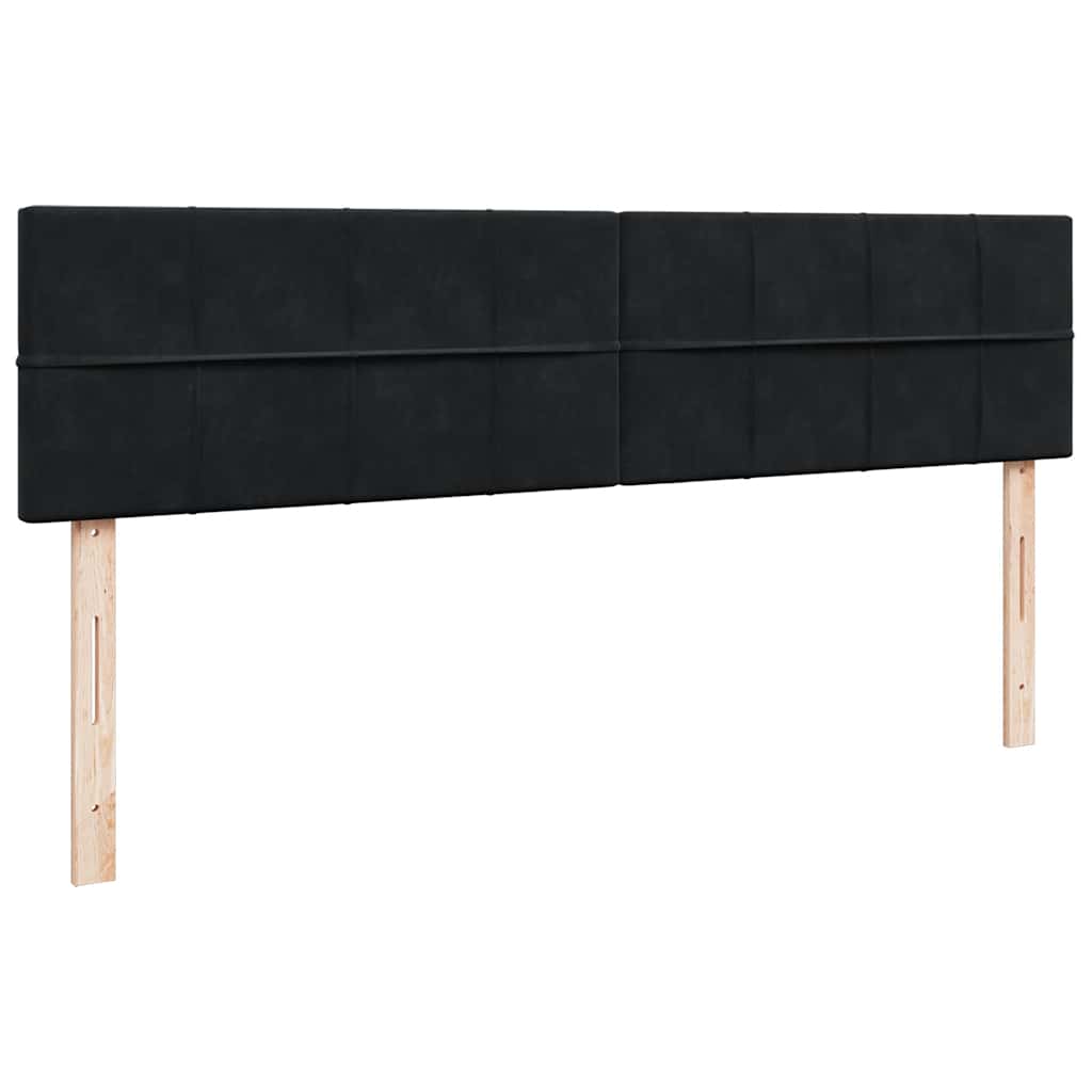 vidaXL Struttura Letto Pouf con Materassi Nero 180x200 cm in Velluto