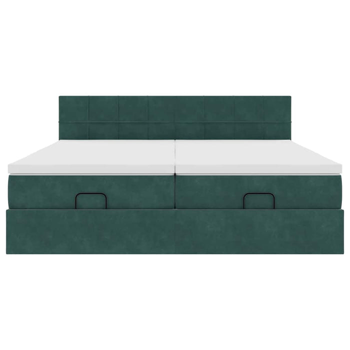 vidaXL Struttura Letto Pouf con Materassi 180x200 cm Velluto