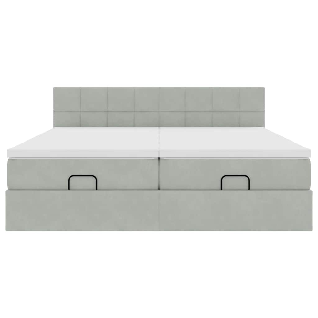 vidaXL Struttura Letto Pouf con Materassi 200x200 cm Velluto