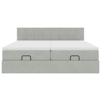 vidaXL Struttura Letto Pouf con Materassi 200x200 cm Velluto