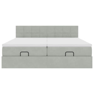 vidaXL Struttura Letto Pouf con Materassi 200x200 cm Velluto