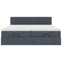 vidaXL Struttura Letto Pouf con Materassi 200x200 cm Velluto