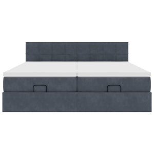 vidaXL Struttura Letto Pouf con Materassi 200x200 cm Velluto