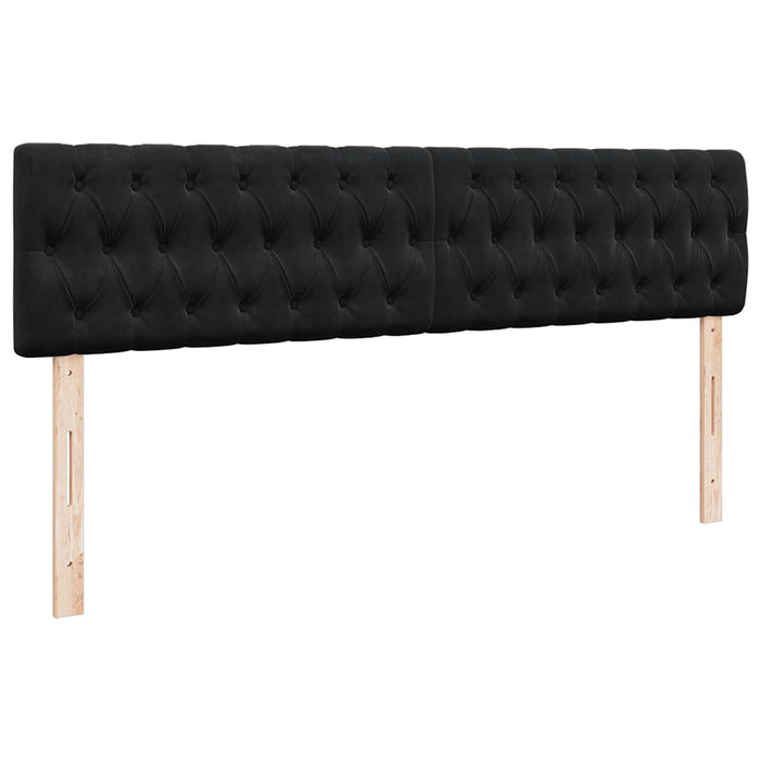 vidaXL Struttura Letto Pouf con Materassi Nero 180x200 cm in Velluto