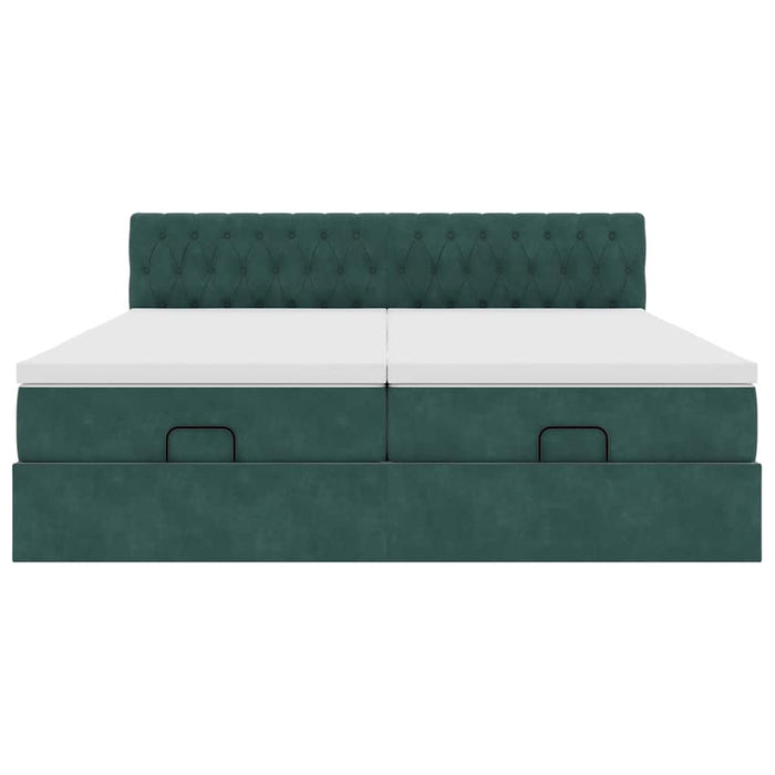 vidaXL Struttura Letto Pouf con Materassi 180x200 cm Velluto