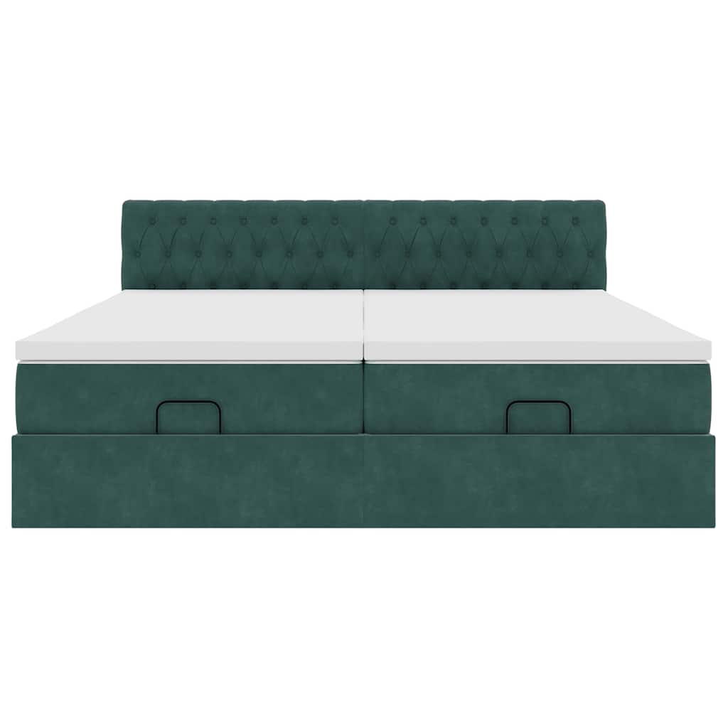 Struttura Letto Pouf con Materassi 200x200 cm Velluto 3312101