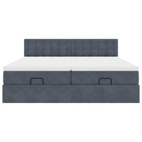 vidaXL Struttura Letto Pouf con Materassi 160x200 cm in Velluto