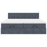 vidaXL Struttura Letto Pouf con Materassi 180x200 cm Velluto