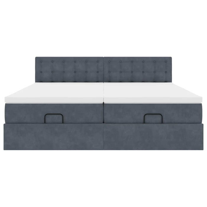 vidaXL Struttura Letto Pouf con Materassi 180x200 cm Velluto