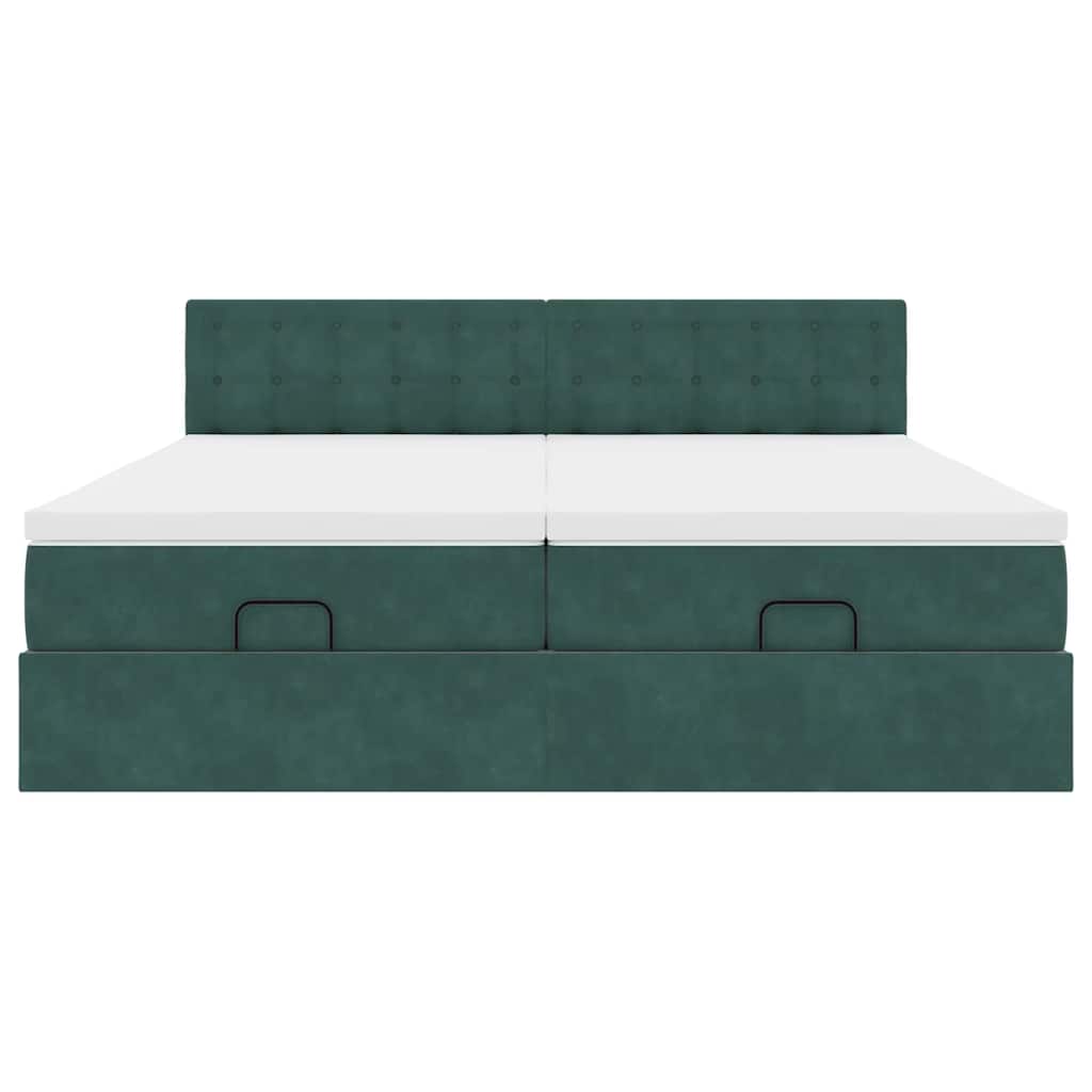 vidaXL Struttura Letto Pouf con Materassi 180x200 cm Velluto
