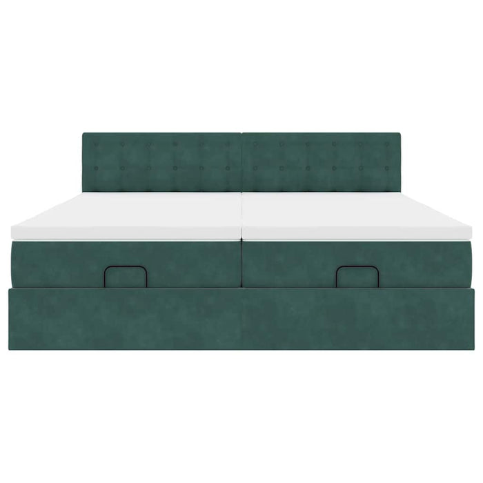 vidaXL Struttura Letto Pouf con Materassi 180x200 cm Velluto