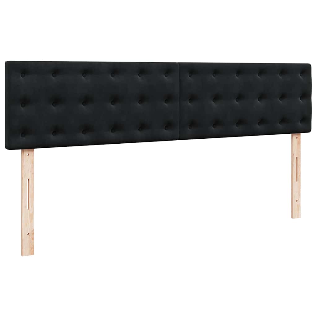 vidaXL Struttura Letto Pouf con Materassi Nero 200x200 cm Velluto