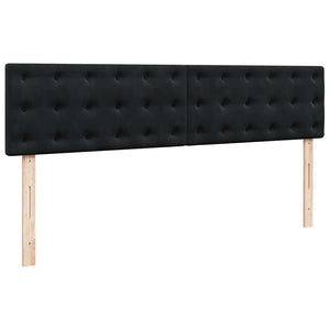 vidaXL Struttura Letto Pouf con Materassi Nero 200x200 cm Velluto