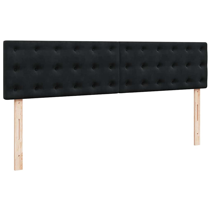 vidaXL Struttura Letto Pouf con Materassi Nero 200x200 cm Velluto