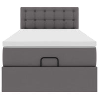 vidaXL Struttura Letto Pouf con Materasso Grigio 80x200 cm Similpelle