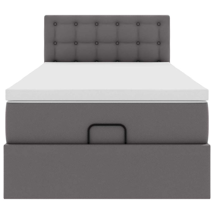 vidaXL Struttura Letto Pouf con Materasso Grigio 80x200 cm Similpelle