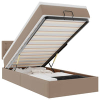 vidaXL Struttura Letto Pouf con Materasso 80x200 cm Similpelle