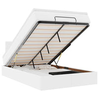 Pouf Letto con Materassi e LED Bianco Puro 120x190cm Similpelle 3312143