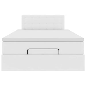 Pouf Letto con Materassi e LED Bianco Puro 120x190cm Similpelle 3312143