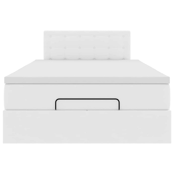 Pouf Letto con Materassi e LED Bianco Puro 120x190cm Similpelle 3312143