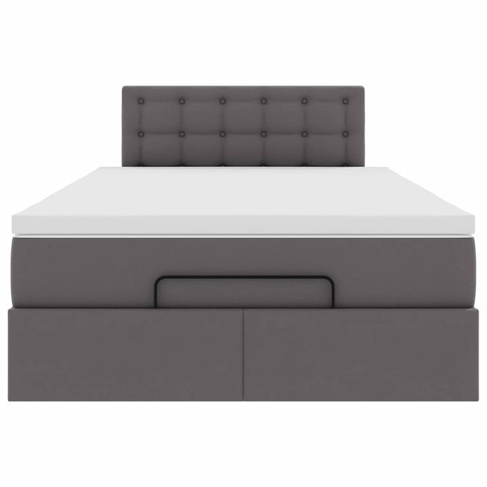 vidaXL Pouf Letto con Materassi e LED Grigio 120x190 cm Similpelle