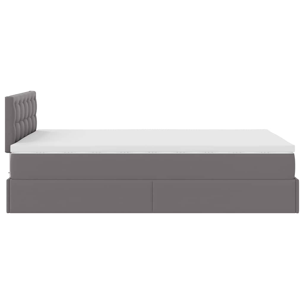 vidaXL Pouf Letto con Materassi e LED Grigio 120x190 cm Similpelle