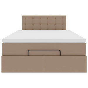 vidaXL Pouf Letto con Materassi e LED Cappuccino 120x190 cm Similpelle