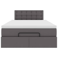 vidaXL Struttura Letto Pouf con Materasso Grigio 120x200 cm Similpelle