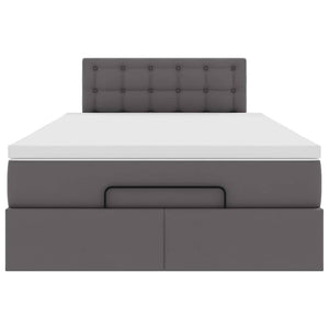 vidaXL Struttura Letto Pouf con Materasso Grigio 120x200 cm Similpelle