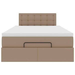 vidaXL Struttura Letto Pouf con Materasso 120x200 cm Similpelle