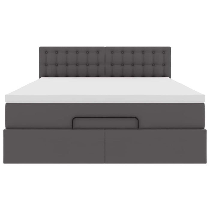 Pouf Letto con Materassi e LED Grigio 140x190cm Similpelle 3312155