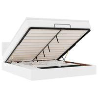 Pouf Letto con Materassi e LED Bianco Puro 160x200cm Similpelle 3312163