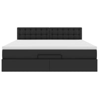 vidaXL Pouf Letto con Materassi e LED Nero 180x200cm Similpelle