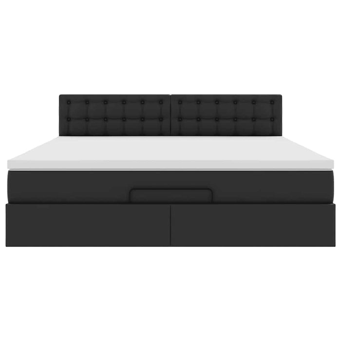 vidaXL Pouf Letto con Materassi e LED Nero 180x200cm Similpelle