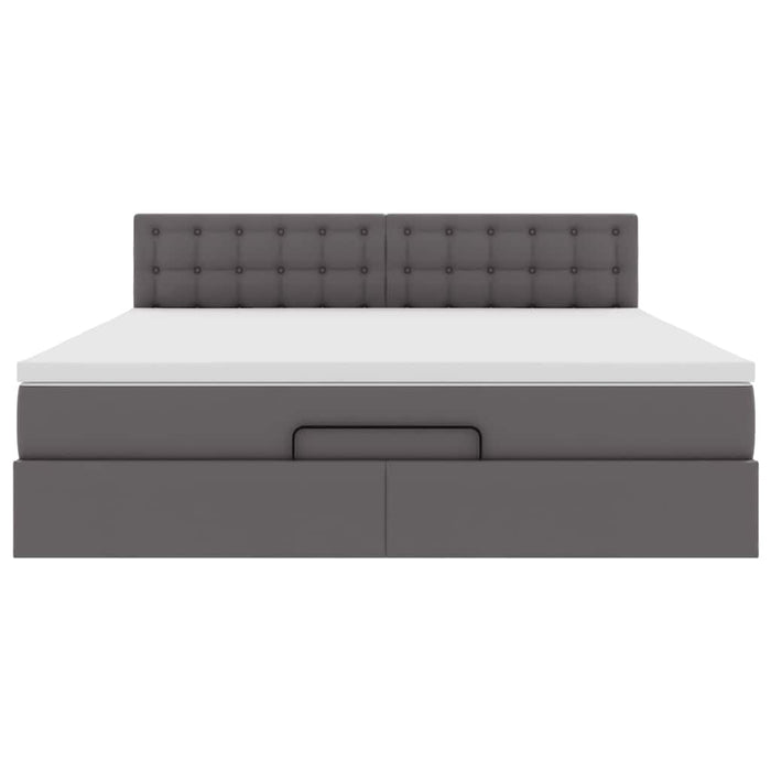 vidaXL Pouf Letto con Materassi e LED Grigio 180x200cm Similpelle