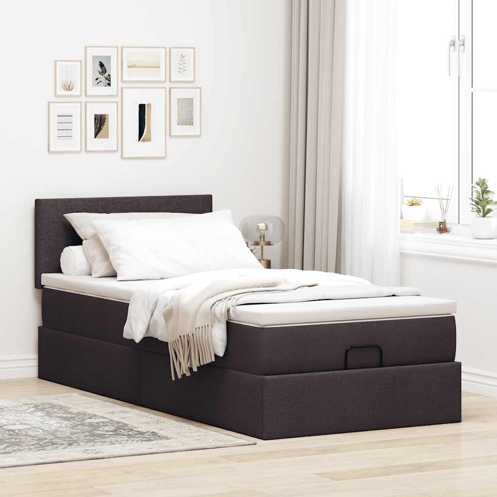 Struttura Letto Pouf con Materasso 80x200 cm in Tessuto 3312183