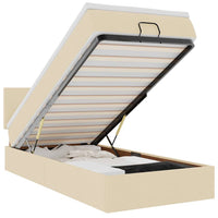 vidaXL Pouf Letto con Materasso e LED Crema 90x200 cm in Tessuto