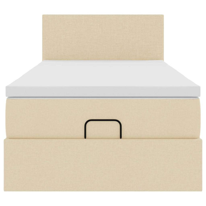 vidaXL Pouf Letto con Materasso e LED Crema 90x200 cm in Tessuto