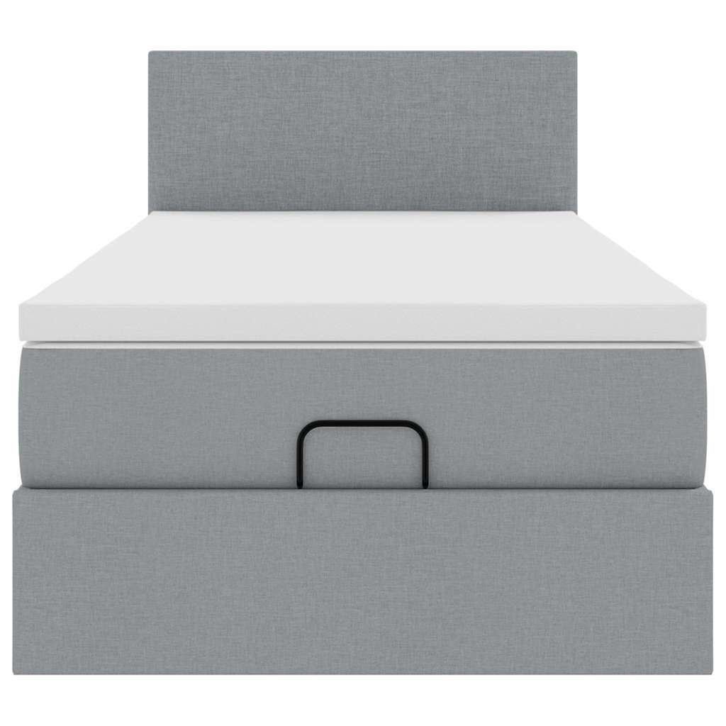 vidaXL Pouf Letto con Materasso Grigio Chiaro 100x200 cm in Tessuto