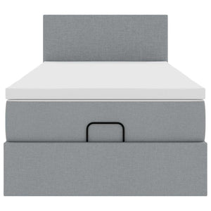 vidaXL Pouf Letto con Materasso Grigio Chiaro 100x200 cm in Tessuto