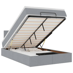 Pouf Letto con Materasso Grigio Chiaro 120x190 cm in Tessuto 3312208