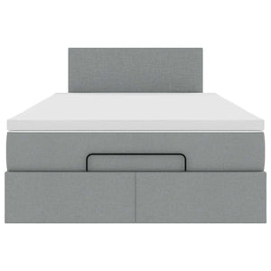 Pouf Letto con Materasso Grigio Chiaro 120x190 cm in Tessuto 3312208